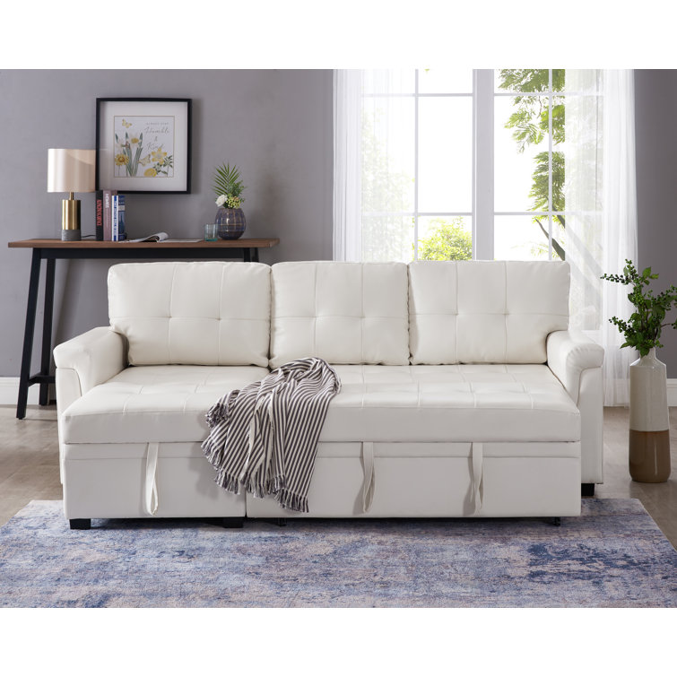 L shaped couch discount with fold out bed